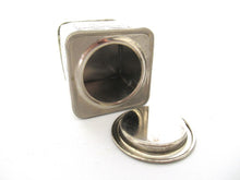 English Breakfast Tea tin, caddie, Brass silver plated storage tin.