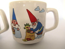 David the gnome coffee mugs, Set of two vintage gnome cups. Rien poortvliet