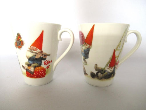 David the gnome, Set of two gnome mugs, coffee cups. Rien poortvliet