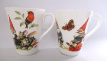 David the gnome, Set of two gnome mugs, coffee cups. Rien poortvliet