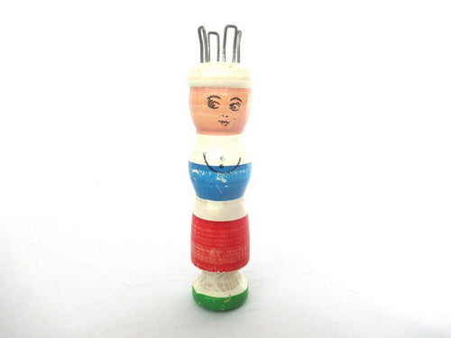 Vintage Wooden Knitting Doll, Knitting Nancy, French Knitting, Bobbin Doll, Sewing supply.