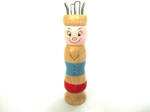 Vintage Wooden Knitting Doll, Knitting Nancy, French Knitting, Bobbin Doll, Sewing supply.