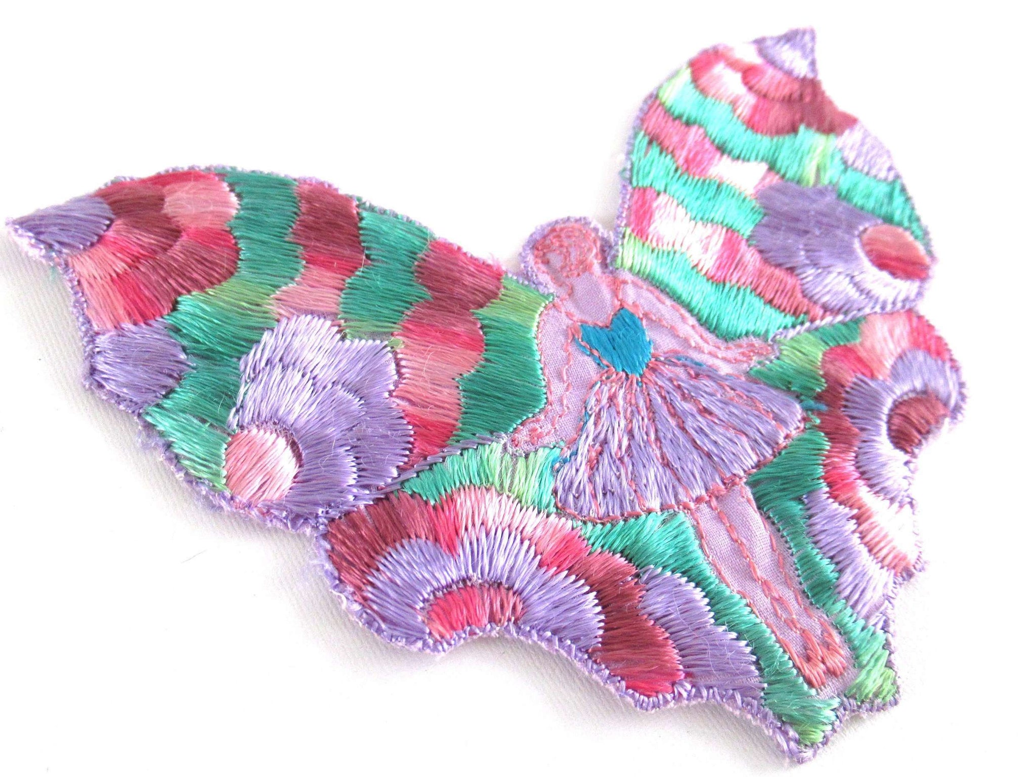 Antique Fairy Butterfly / Flapper Girl Fairy Applique, Vintage Patch ...