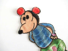 UpperDutch:Applique,Antique Mickey Mouse applique, Very rare Collectible 1930's Mickey Mouse Applique, Vintage embroidered applique. Antique patch.