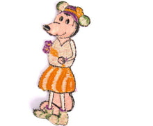 UpperDutch:Applique,Antique Minnie Mouse applique, Very rare Collectible 1930's Minnie Mouse Applique, Silk embroidered applique.