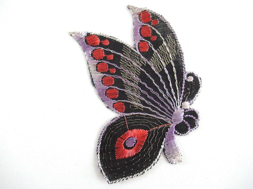 UpperDutch:Applique,Antique Silk on Cotton 1930's Butterfly applique. Vintage patch, sewing supply, Crazy quilt.