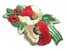 UpperDutch:Applique,Authentic antique 1930s vintage embroidered flower applique. Floral patch, sewing supply.