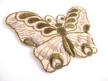 UpperDutch:Applique,Authentic Antique Gold Silk 1930s butterfly applique. Vintage patch, sewing supply, Crazy quilt.