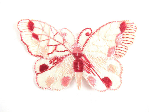 UpperDutch:Applique,Authentic Antique Pink Butterfly applique 1930s. Vintage patch, sewing supply. Crazy quilt.