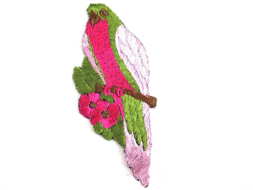 UpperDutch:Applique,Authentic Antique Silk 1930's Parrot Bird Applique, Vintage patch, sewing supply.