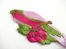 UpperDutch:Applique,Authentic Antique Silk 1930's Parrot Bird Applique, Vintage patch, sewing supply.