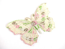 UpperDutch:Applique,Butterfly applique 1930s vintage embroidered applique. Vintage patch, sewing supply. Crazy quilt.