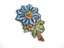 UpperDutch:Applique,Flower applique 1930s vintage embroidered applique. Vintage floral patch, sewing supply.