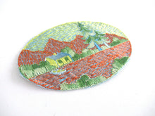 UpperDutch:Applique,Scenery Landscape Applique, 1930s Authentic Antique Embroidered applique, application, patch. Sewing supply.