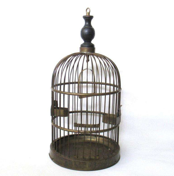 UpperDutch:,Antique Standing Birdcage 22 INCH Solid Brass Bird cage.