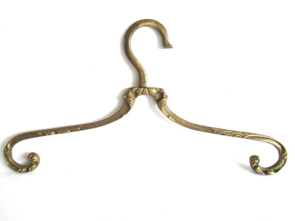 UpperDutch:,1 (one) Brass Clothes Hanger, Clothes Hangers, Antique French Coat hanger, Wedding dress hanger, Swivel.
