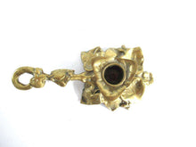 UpperDutch:Candelabra,Antique Brass Candle Holder with Handle- Candlestick - Chamber stick.