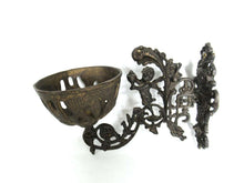 UpperDutch:,Antique Oil Lamp Holder with Bracket, Wall Mount Sconce, Candle Wall Sconce. Putti, Old lighting, antique decor, candle holder.