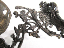 UpperDutch:,Antique Oil Lamp Holder with Bracket, Wall Mount Sconce, Candle Wall Sconce. Putti, Old lighting, antique decor, candle holder.