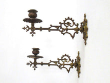UpperDutch:Candelabra,Antique Solid Brass Victorian Piano Wall Sconces, Candle holders.
