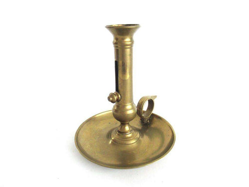 UpperDutch:Candelabra,Candle Holder - Brass Candle Holder - Antique French Candlestick - Adjustable push up Candlestick -  Chamber stick - Lever.