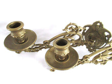 UpperDutch:Candelabra,Pair Vintage Solid Brass Victorian Piano Candelabra, Set piano candle holders, candle wall sconce. Old lighting, antique decor.