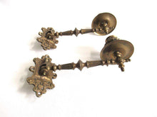 UpperDutch:,Set of 2 Antique Solid Brass Victorian Piano Candelabra, Candle Holders, Wall Sconces.