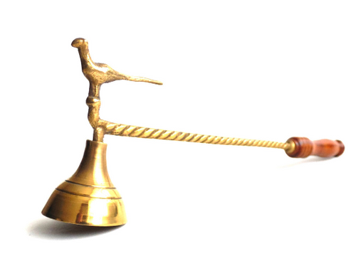 UpperDutch:,Brass Candle Snuffer with bird - Antique Candle Snuffer.