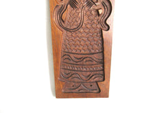 UpperDutch:,17" Female shaped cookie mold, Dutch Folk Art. Antique Bakery decoration. Wood carved girl from Holland. Spiced cookie wall decor