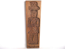 UpperDutch:,Abraham Wooden Dutch Folk Art Cookie Mold. Dutch wood carved mold. Spiced cookie springerle, Bakery decoration.