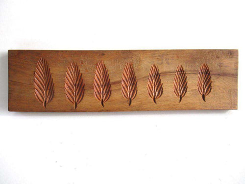 UpperDutch:Cookie Mold,Antique Wooden Springerle with leaves. Speculatius, Cookie mold.