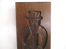 UpperDutch:,Wooden cookie mold Dutch Folk Art Cookie Mold. speculaas plank, springerle, men with dog.