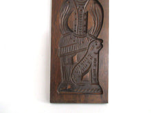 UpperDutch:,Wooden cookie mold Dutch Folk Art Cookie Mold. speculaas plank, springerle, men with dog.