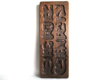 UpperDutch:,Wooden cookie mold Dutch Folk Art Cookie Mold. Speculaas plank, Springerle, windmill, mermaid, ship.