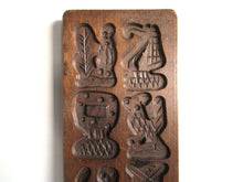 UpperDutch:,Wooden cookie mold Dutch Folk Art Cookie Mold. Speculaas plank, Springerle, windmill, mermaid, ship.