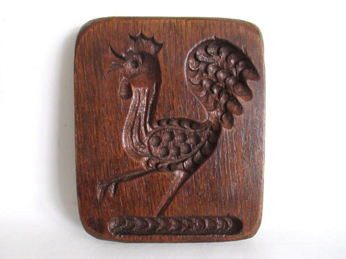UpperDutch:,Wooden cookie mold Rooster, Dutch Folk Art Cookie Mold. Speculaas plank.