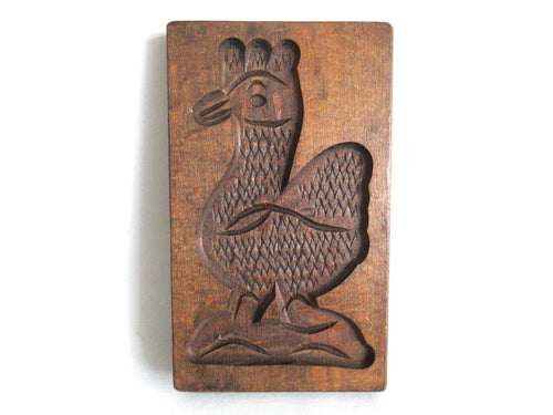 UpperDutch:,Wooden cookie mold Rooster, Dutch Folk Art Cookie Mold. Speculaas plank, springerle.