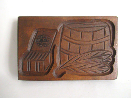 UpperDutch:,Wooden cookie mold with Tobacco Scenes. Wooden Cookie Mold. Tabacos Primeros, La Paz. Springerle.