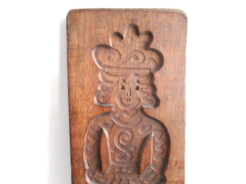 Vintage German Primitive Wooden Cookie Mold Speculaas Shortbread