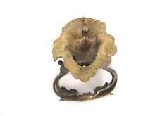 UpperDutch:Door knocker,Antique Solid Brass Detailed Lion Head Door Knocker with fish / carp handle.