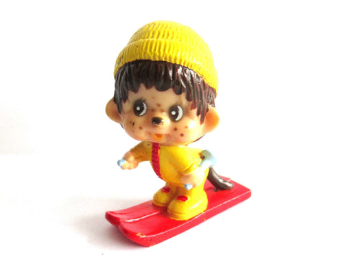 UpperDutch:,Sekiguchi Monchichi on Ski's, PVC Figurine, Japan 1979.