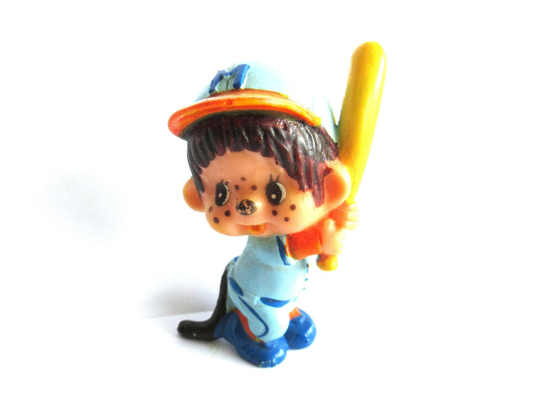 Sekiguchi Monchichi PVC Figurine, Baseball Player, Japan 1979
