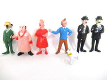 UpperDutch:Figurine,TinTin Set of 7 Vintage Belvision 1973 pvc figurine's Thomson, Snowy, Cuthbert Calculus, Herge, Kuifje.