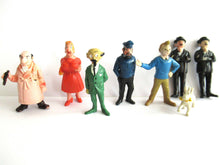 UpperDutch:,TinTin Set of 8 Vintage Belvision 1973 pvc figurine's Thomson, Snowy, Captain Maddock, Cuthbert Calculus, Herge, Kuifje.