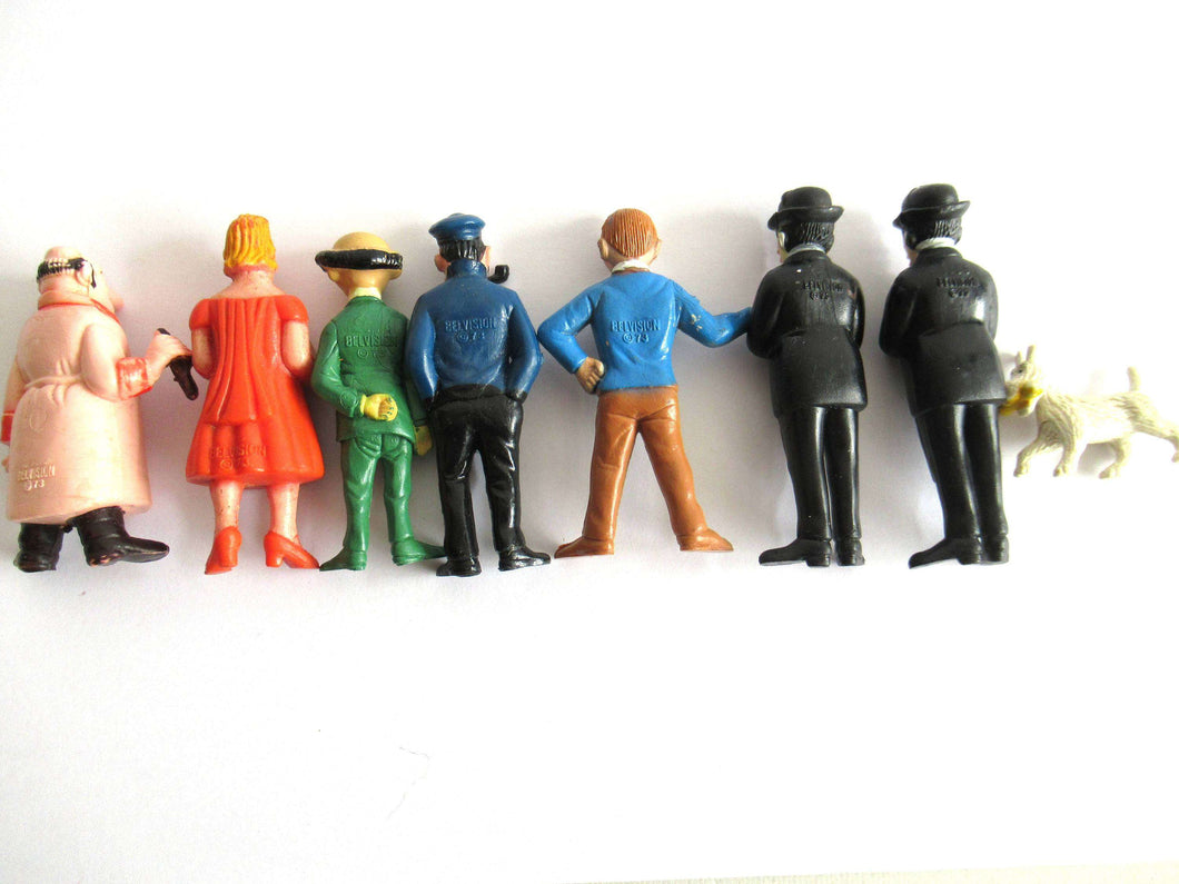 TinTin Set of 8 Vintage Belvision 1973 pvc figurine's