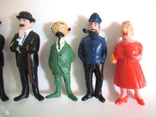UpperDutch:Figurine,TinTin Set of 8 vintage Belvision 1973 pvc figurine's. Thomson, Snowy, Captain Maddock, Cuthbert Calculus, Herge, Kuifje.
