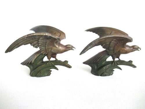 UpperDutch:Finial,Eagle Ornaments Set of 2 Metal Finials, Bird Statue, Embellishment.