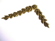 UpperDutch:,1 (ONE) Corner piece Empire embellishment. Brass Furniture Hardware. Authentic 1800's applique, Laurel or Olive motif.