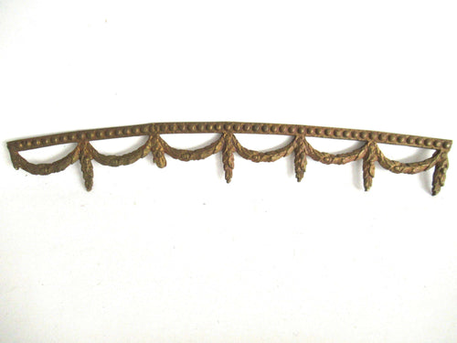 UpperDutch:,1 (ONE) piece Victorian furniture trim. Slightly curved solid brass furniture Applique. Authentic hardware, restoration supply.