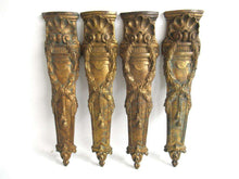 UpperDutch:Furniture applique,Set of 4 Brass Antique Ornament Furniture Appliques. Decoration mount, Authentic hardware, restoration supplies